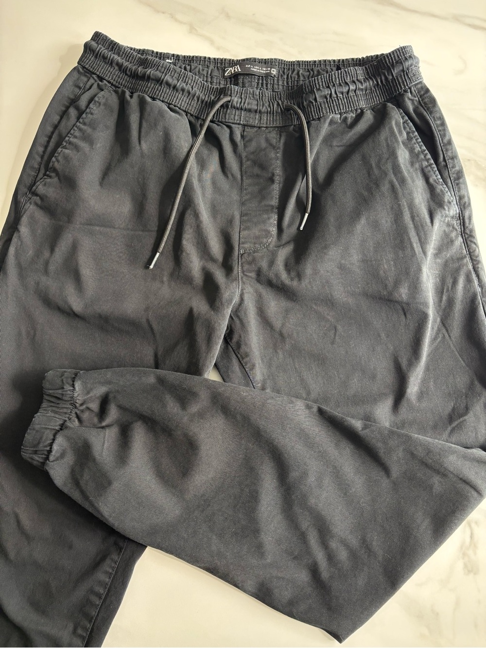 Zara Men's Black Elastic Waist Joggers Large